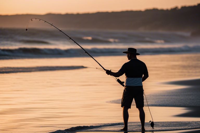 Sturdy surf rod and spinning reel setup for Spanish Mackerel fishing