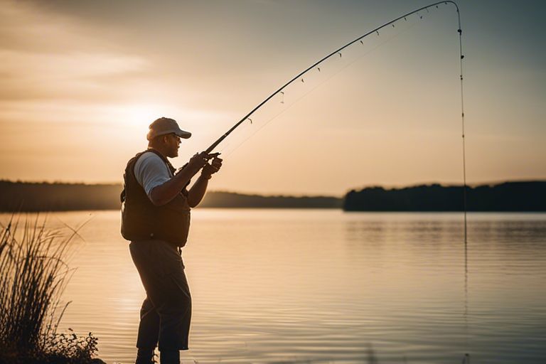 Fishing with jigs in action
