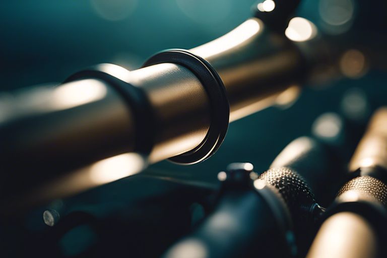 Close-up of a 6-foot medium heavy spinning rod with a reel attached, resting against a tree. Alt Text: 6-foot medium heavy spinning rod with reel against a tree.