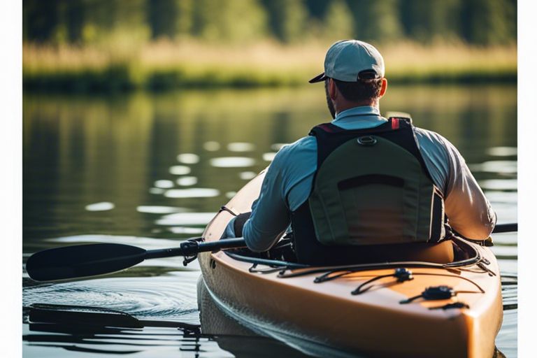Angler testing a fishing kayak on a lake