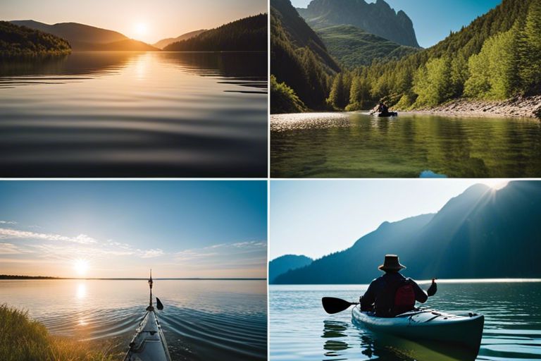 Angler catching fish from kayak
