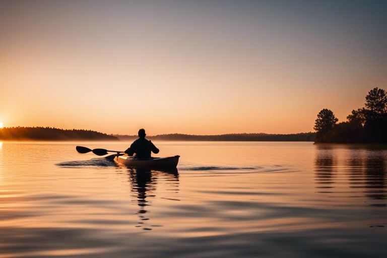 John Anderson showcasing improved casting accuracy while standing in a kayak
