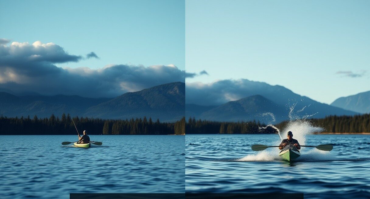 Ideal wind conditions for kayaking.