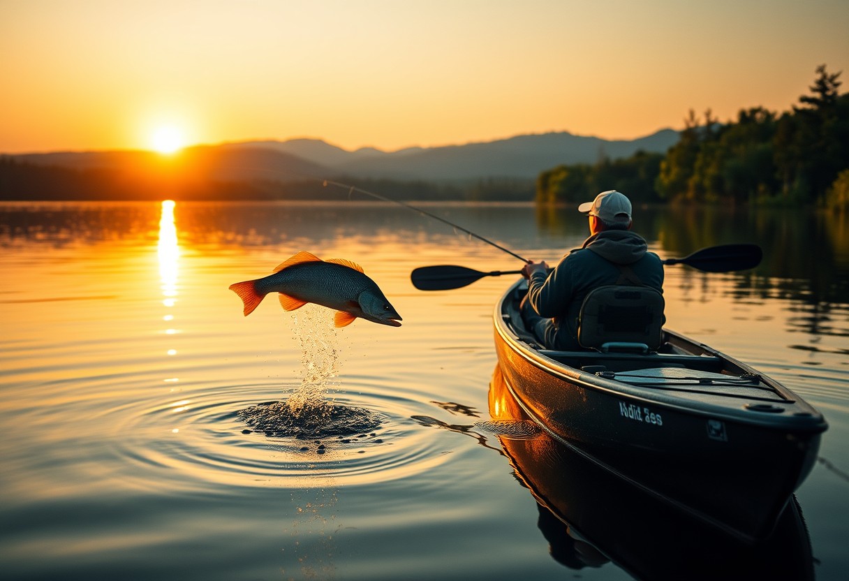 prime location for kayak fishing walleye runs - the Detroit River in Michigan