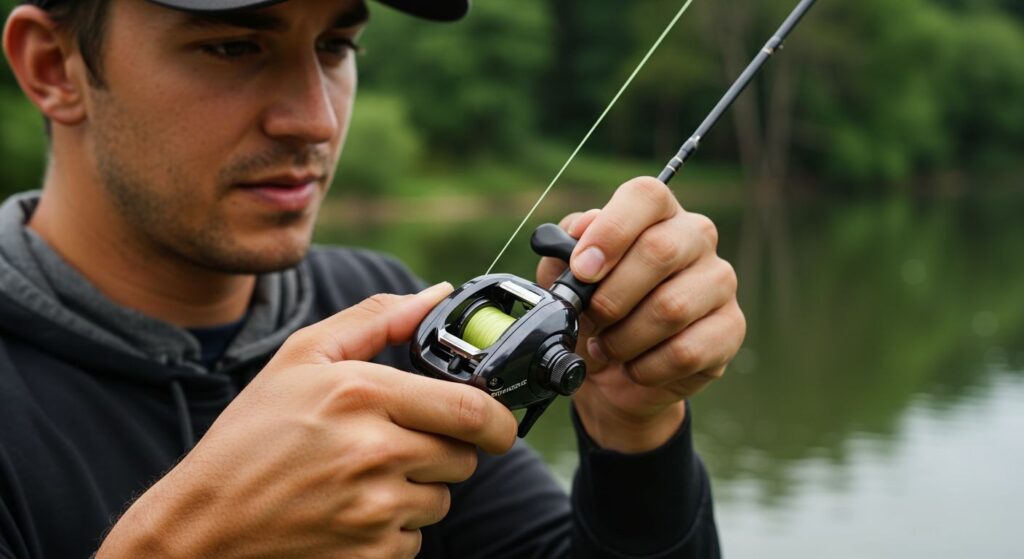 Preventing line twist when spooling and using a spinning fishing reel with proper bail operation