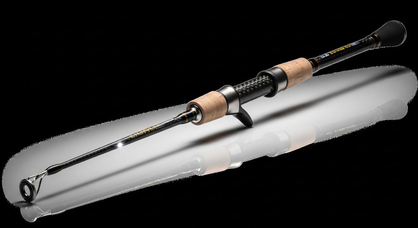 Composite fishing rod cross-section showing carbon fiber and fiberglass layers