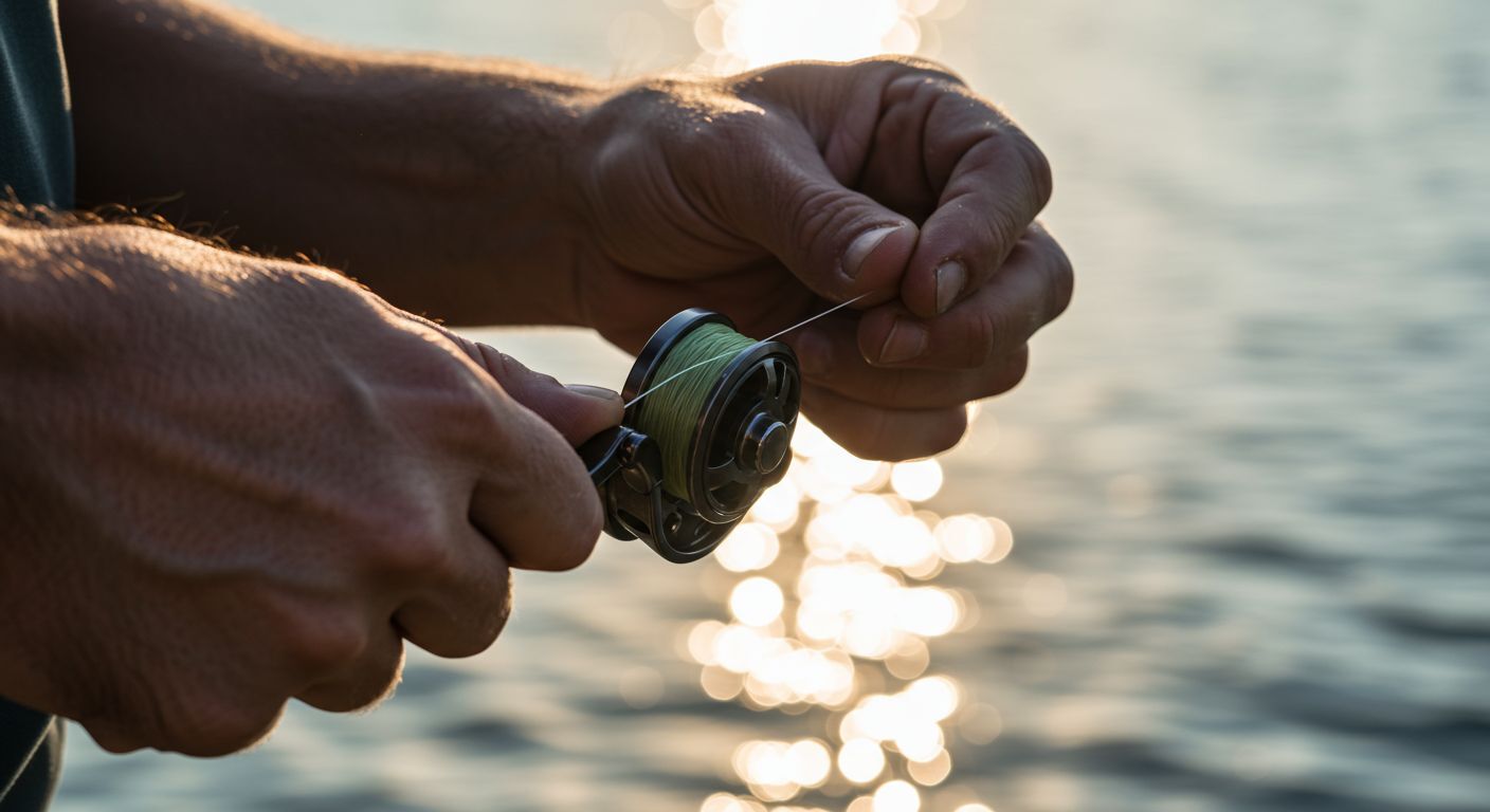 Proper technique for spooling a spinning reel with monofilament fishing line