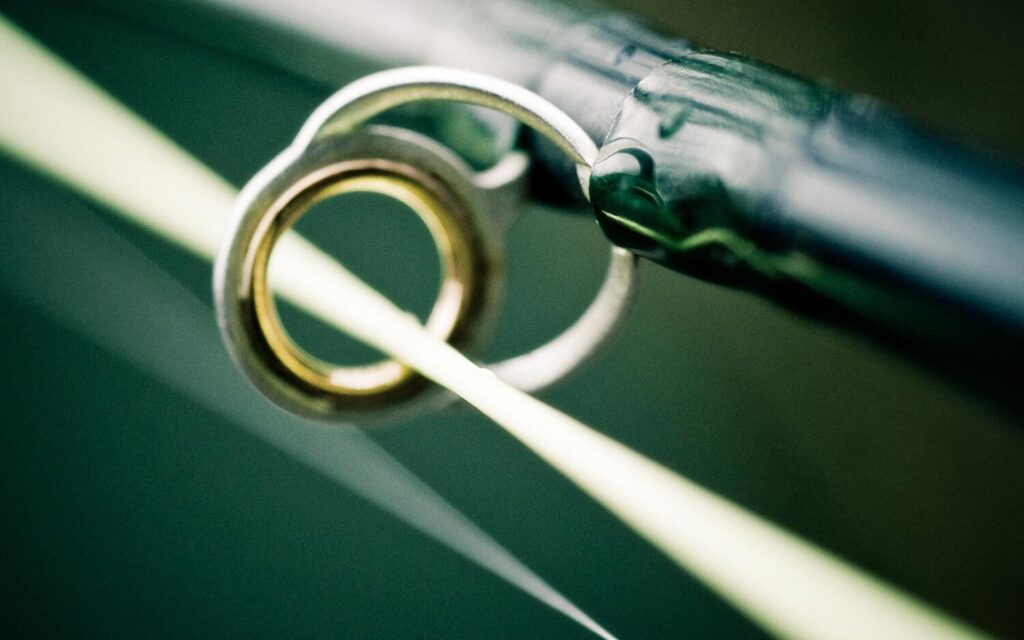 Saltwater fly rod construction showing corrosion-resistant materials